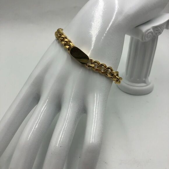 18K Gold Plated Women's Chunky Chain Bracelet Bold Fashion Statement Jewelry - Picture 4 of 10